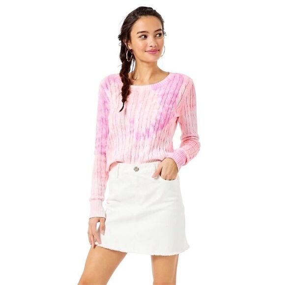 SZ 10 LILLY PULITZER WHITE DENIM SKIRT - Picture 3 of 8